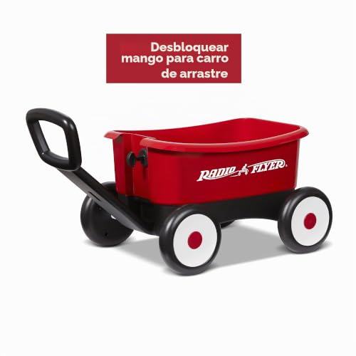 Radio Flyer vagón para caminar 2 en 1 para niños pequeños con osito de peluche rojo 3