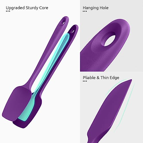 U-Taste Silicone Spatula Set with 600 Degrees Fahrenheit Heat Resistant (Purple)