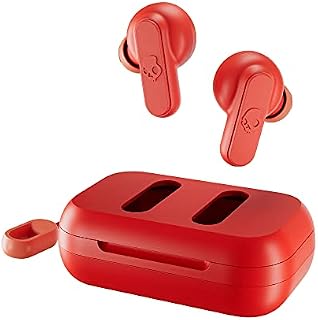 Skullcandy Dime In-Ear Wireless Earbuds, 12 Hr Battery, Microphone, Works with iPhone Android and Bluetooth Devices - Red