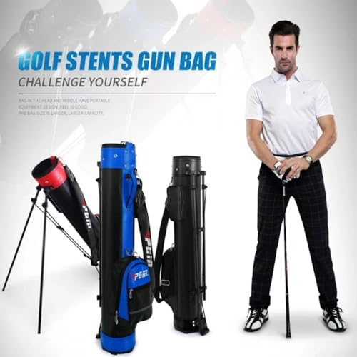 Bolso compacto del soporte del golf de la PU para 9 palos, estuche de transporte ligero portátil con la base estable, almacenamiento de fácil acceso para hombres y mujeres, compañero de viaje ideal pa