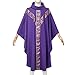 ANDHOM Clergy Elegance Church Vestments for Catholic Priests Chasuble Mass Apparel and Round Collar Robe With Pastor Stole