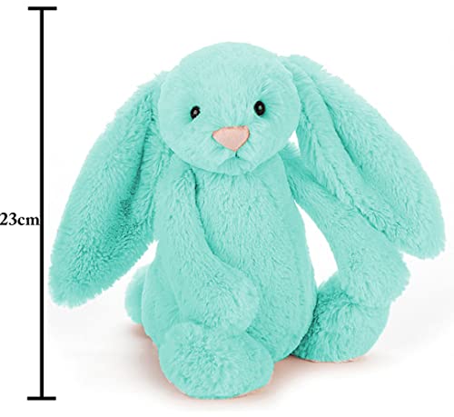 Mirada Cute Turquoise Bunny Soft Toy for Girls/Kids | Huggable Rabbit with Long Ears | Soft Stuffed Plush Animal |- 23cm