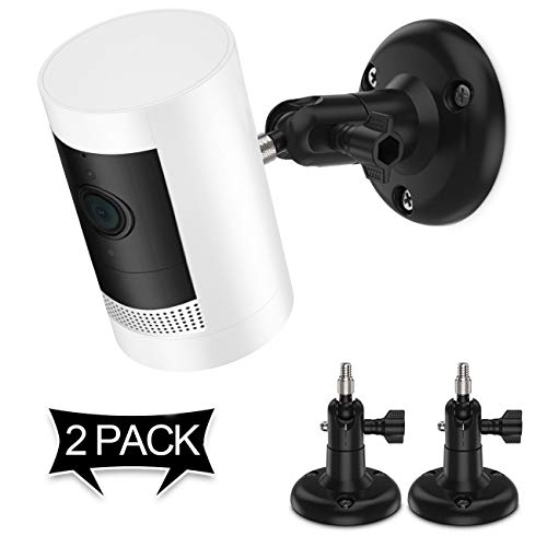 360 Degree Adjustable Mount for Ring Stick Up Battery/Plug-in/Elite HD Security Camera, HOLACA Stable Outdoor Bracket Mounting Kit for Ring Stick Up Wired Security Camera Accessroies (black)