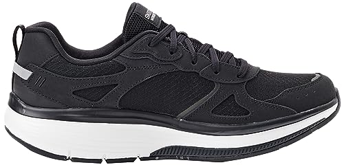 Skechers Women's Sports Shoes, Schwarzes Leder Weißes Textil, 5
