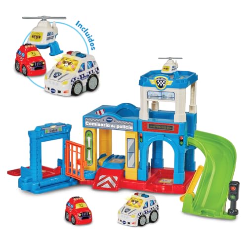 VTech - Comisaría de policía TutTut Bólidos, Pistas y Coches de Juguete para niños +1 año, Circuitos para Combinar, Incluye Coche, Versión ESP