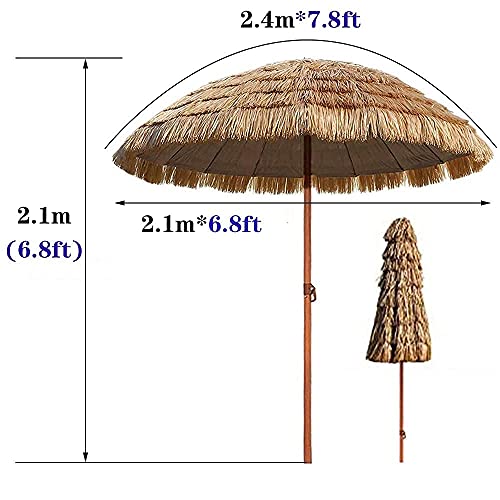 Parasol de palma natural de 3.0M ideal para crear sombra en la terraza 6