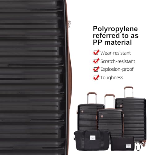 Luggage Set - 5 Piece Hardshell Suitcase Set with Spinner Wheels and TSA Lock, Lightweight Travel Suitcases with Waterproof Duffle Bag for Men and Women3