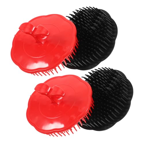 SECFOU Massaggiatore per Cuoio Capelluto in Plastica 4 Pezzi Spazzola Massaggiante Morbida Esfoliante per Shampoo e Antiforfora, per Lavaggio Chioma e Stimolazione Cuoio Capelluto