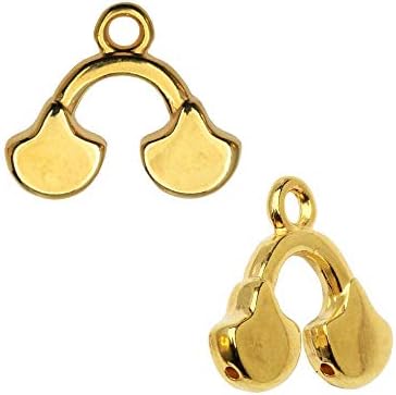 Cymbal Bead Endings for Ginko Beads, Karavos II, 14x16mm, 2 Pieces, 24k Gold Plated image 5