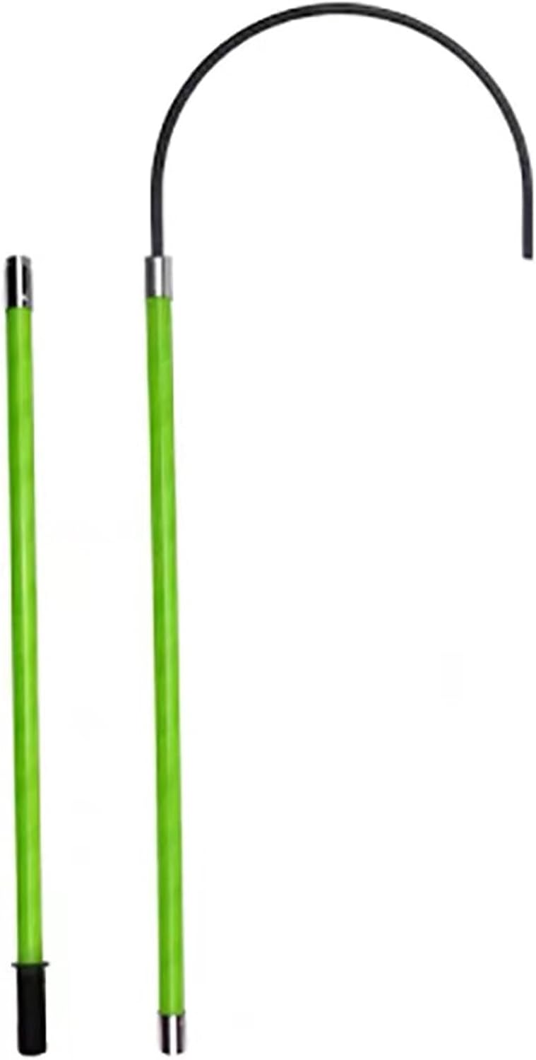 Insulated Electrical Rescue Hook High Voltage Insulated Rescue Hook with Insulated Handle, Electrical Safety Protection for Auto Maintenance, Safety Rescue Hook with Thread Shaft Joint(150 cm)