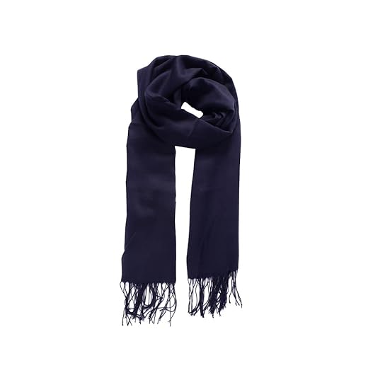 Pashmina Cachecol Echarpe Feminina Lisa com Franja 170x65cm Toque Macio, Ideal para Outono Inverno e Meia Estação