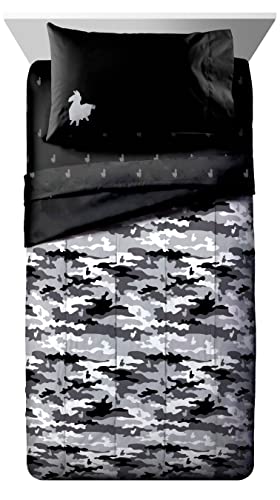 Jay Franco Fortnite Camo Grey 5 Piece Twin Size Bed Set - Includes Reversible Comforter & Sheet Set - Super Soft Kids Bedding Fade Resistant Microfiber (Official Fortnite Product) #TOP1