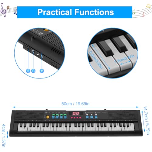 61 Klawiszy Klawiatura Fortepian Wielofunkcyjne Przenośne Urządzenie Karaoke z Mikrofonem Kabel USB Elektryczny Fortepian Instrument Muzyczny Regulowana głośność Efekt Dźwiękowy