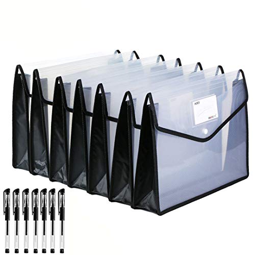 Abgream Pacote com 7 pastas de arquivos – Envelopes de poliéster expansíveis, pasta de documentos de