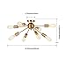 VINLUZ 8-Light Sputnik Chandelier Brushed Brass Semi Flush Mount Ceiling Light Modern Pendant Light for Kitchen Bathroom Dining Room Bed Room Hallway