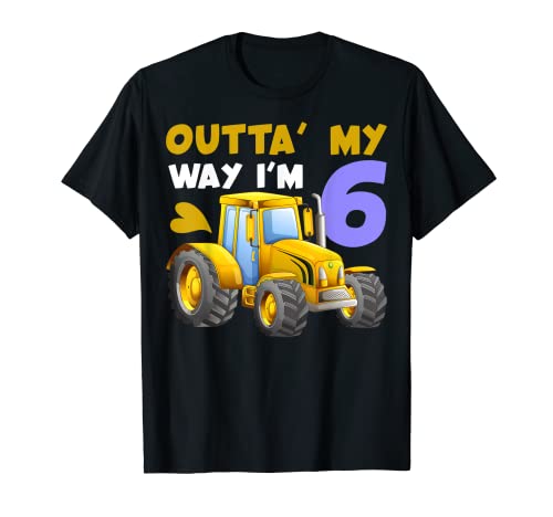 Theme Farm Birthday 6 Year Old Tractor Six Party Gift 6th Camiseta