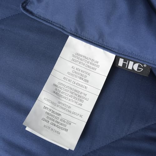 Image of HIG 3pc Navy /Gray Twin /Twin XL Bedding Comforter Set Duvet Insert Blanket