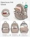 BAGSMART College Laptop Backpack, Travel Backpack for Women, Quilted Casual Daypack, Water-Resistant Bookbag for 15.6 Inch Laptop, Camel