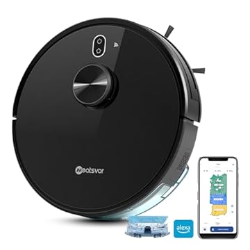 Robo Aspirador Neatsvor X600, Robo Aspirador Mapeamento Inteligente,X600 Aspirador de pó Robo vem com um Pano de Limpeza e um Tanque de água para Varrer, Aspirar e Limpar (110V/220V Bivolt)