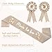 Neutral Sage Green Mom to Be Sash Baby Shower Decorations Dad to Be Pin, Rustic Boho Mommy to Be Sash Baby Shower Corsage Pin Set for Pregnant Mommy Gift Props Keepsake Gifts Party Decorations (Bear)