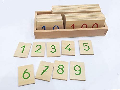 Montessori-Store - Tarjetas de números grandes de madera de 1 a 9000