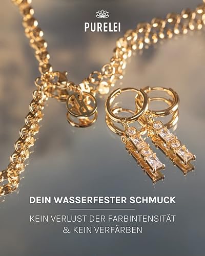 Purelei Powder Ohrringe (Gold) – Damenohrringe aus langlebigem Edelstahl – Wasserfeste Ohrringe Damen – 1,4 cm Durchmesser… – Ansicht 5