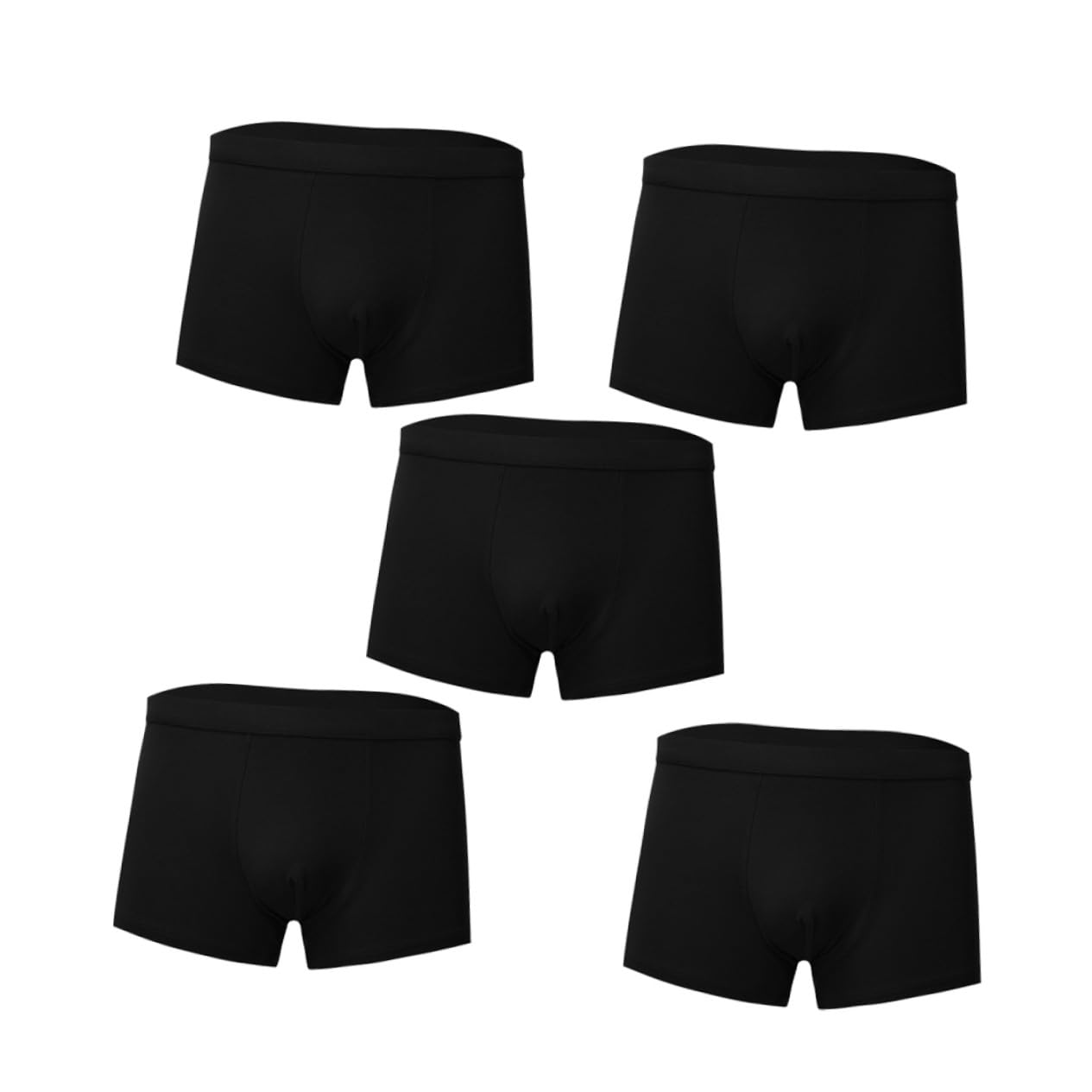Calzoncillos para Hombre 5 Piezas Algodón Negro 3XL