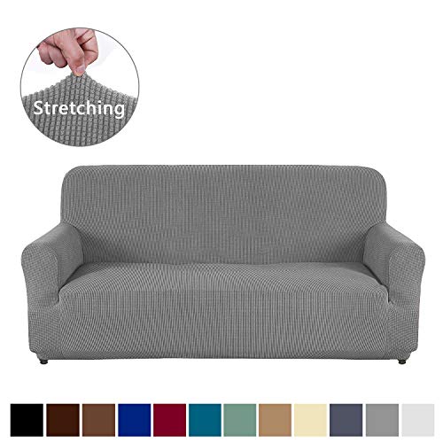 AUJOY Couch Cover Stretch 1-Piece Oversized Sofa Slipcover Jacquard Spandex Fabric Furniture Protector