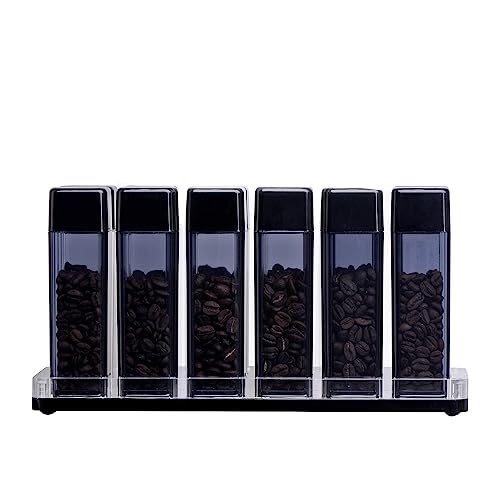 Image of Normcore Single Dose Coffee Bean Storage Containers - 12 Tubes Espresso Bean Cellars with Stand & Hopper - One-Way Exhaust Valve - Capacity 25-28g - Lt Smoke Grey