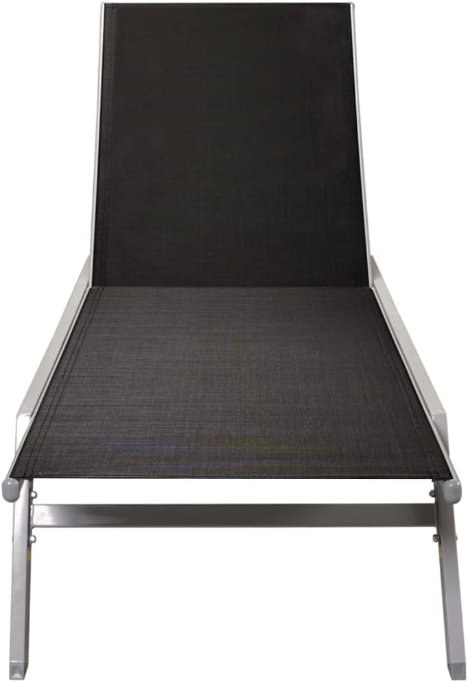 Sun Lounger Steel and Textilene,Backyard Chaise,Napping Loungers,Comfortable Loungers,Portable Loungers,Patio Lounge Chair,for Outdoor Sunbathing,Patios,Pools,Lawns,Camping,Black