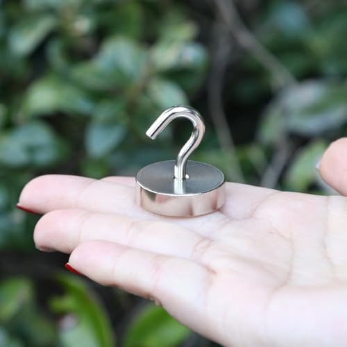 Image of Neosmuk Magnetic Hooks, Cruise Ship Essentials, 80lb+ Heavy Duty Magnetic Hooks for Cruise Cabins, Refrigerator, Grill, Hanging, and Travel | Extra Strong Must-Haves Magnet Hook,Silver (Pack of 2)