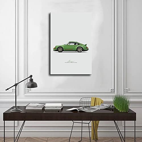 Kamuff Car Poster Walls Canvas 911 Gt Turbo Carrera Posters Wall Art Canvas For Boys Room Banner For Mancave Garage Bedroom Unframe-Style 16X24Inch(40X60Cm) #TOP2