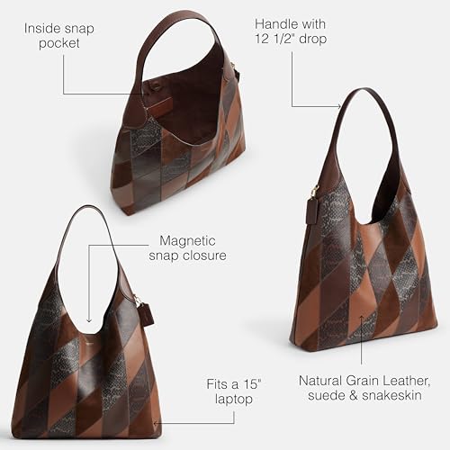 Coach Brooklyn Shoulder Bag 39 in Snake Patchwork, B4/Maple Multi3