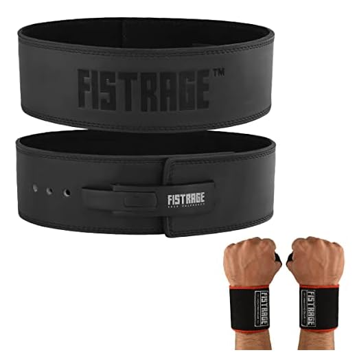 FISTRAGE Lever Buckle Weight Lifting Leather Black Belt Gym Back Support for Men & Women Training Fitness Exercise for Tough Workouts | Power Lifters | Supports Lumber Lower Back (Medium, Black)