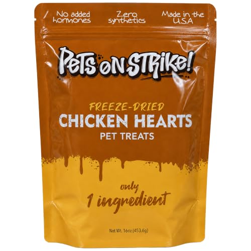 PETS ON STRIKE Chicken Hearts Bulk Treats 16oz