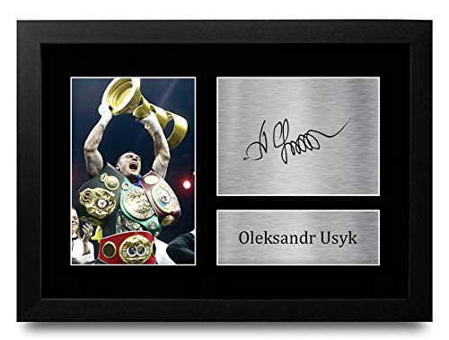 Photo Oleksandr Usyk encadrée A4 pour déco salon de boxeur