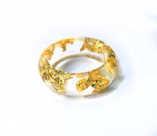 Golden flake ring Eco resin ring Meditation ring Everyday wear ring Ban ring Wide everyday ring sister rings minimalist band ring