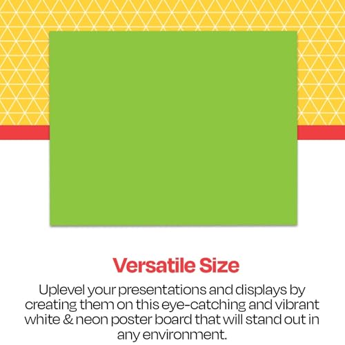 Image of School Smart Poster Board, 11 x 14 Inches, White /Assorted Neon Colors, Pack of 50