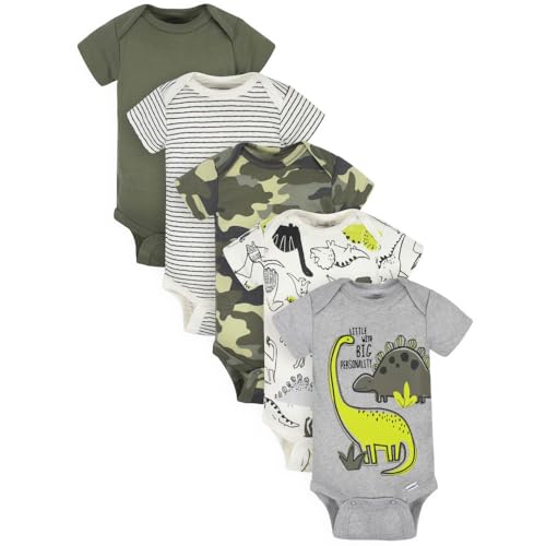 Image of Gerber baby-boys 5-pack Short Sleeve Variety Onesies Bodysuits