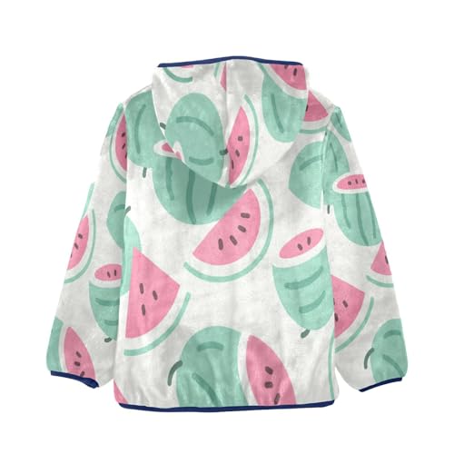 Watermelon Slices on White Background Toddler Fleece Jacket Girl Boys Hooded Fleece Jacket Coat2