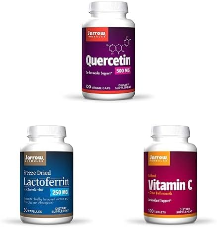 Jarrow Formulas Paquete de apoyo a la inmunidad quercetina 500 mg, lactoferrina 250 mg, vitamina C 750 mg
