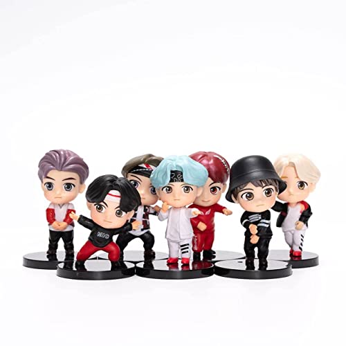 Image of Awestuffs Action Figure Limited Edition for Car Dashboard, Decoration, Cake, Office Desk & Study Table (BTS Bangtan Boys (Set of 7)),