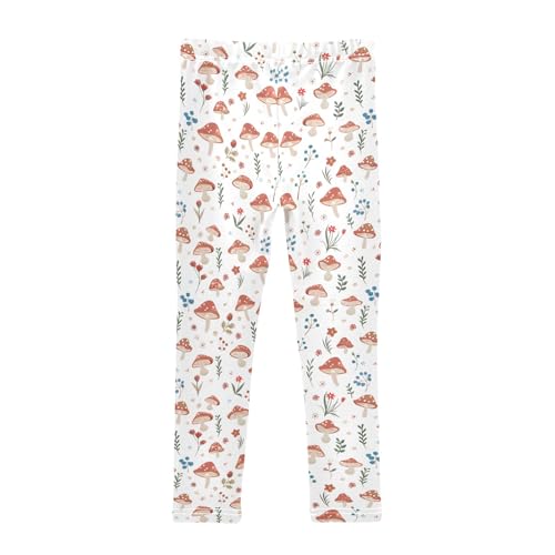senya Girls Printed Leggings Yoga Pants Mushroom Pattern for Kids in 4t to 10 Years, 4T2
