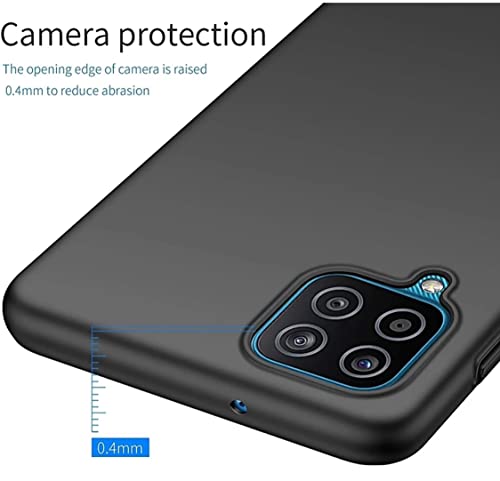 Image of Mobile Back Cover Case for Samsung Galaxy A12 (Silicone Case|CameraProtection|Black SC1510)