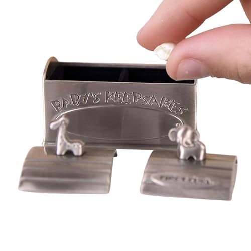 Generico Cajita porta acordes para dientes de leche, diseño con animales de aleación de zinc – Memory para niños y adolescentes, regalo de cumpleaños