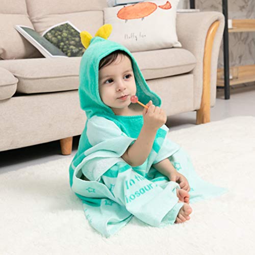 Tonwhar Kids Bath/Pool/Beach Hooded Poncho Towel-Cartoon Animal Pattern Cotton Beach Towel For Baby And Kids #TOP2