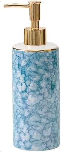 JvFbjLF Ceramic Soap Dispenser Hand Wash Bottle Soap Shampoo Lotion For Bathroom Kitchen Pump Bottle Lotion Dispenser(Blue)