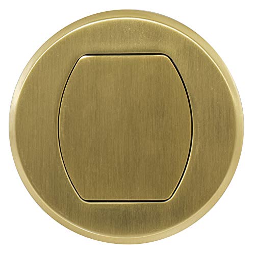 Bryant Electric RCT220BR 20A 125V Tamper Resistant Countertop Pop-Up Receptacle Surface Mount, 20 Amp, Brushed Brass