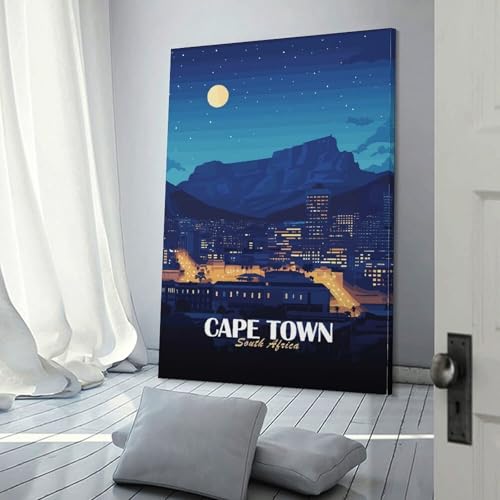 Décoration rustique de maison de campagne avec ce tableau de paysage nocturne du Cap