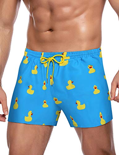 COOFANDY Men Printed Swimming Trunks Quick Dry Funny Surf Beach Board Shorts